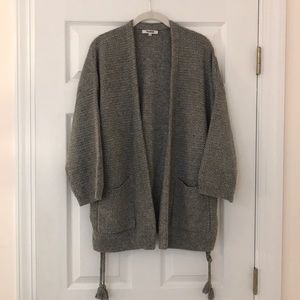 Madewell Side Lace-Up Cardigan in Marled Shadow